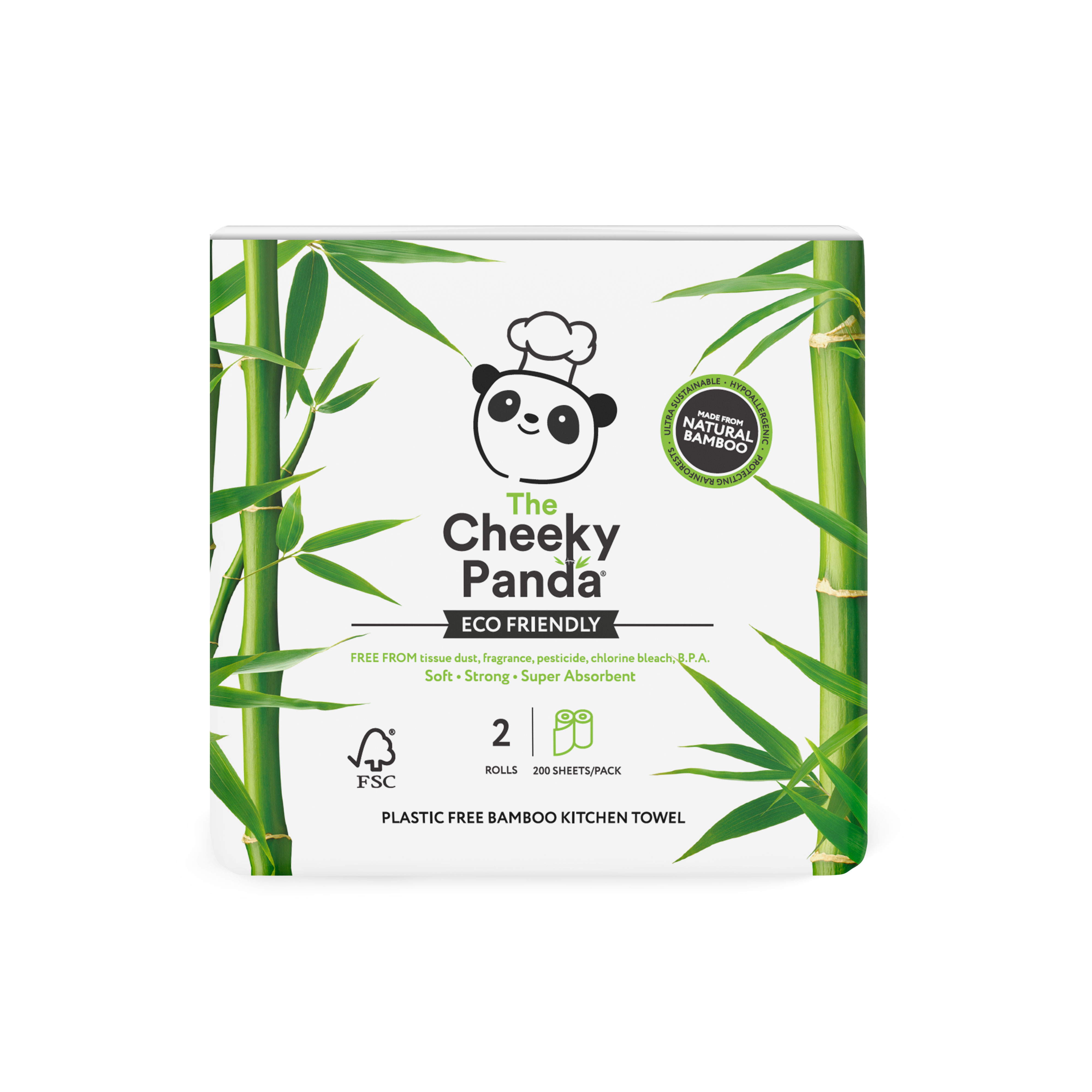 Cheeky Panda Bamboe keukenpapier 2-laags 2 rollen